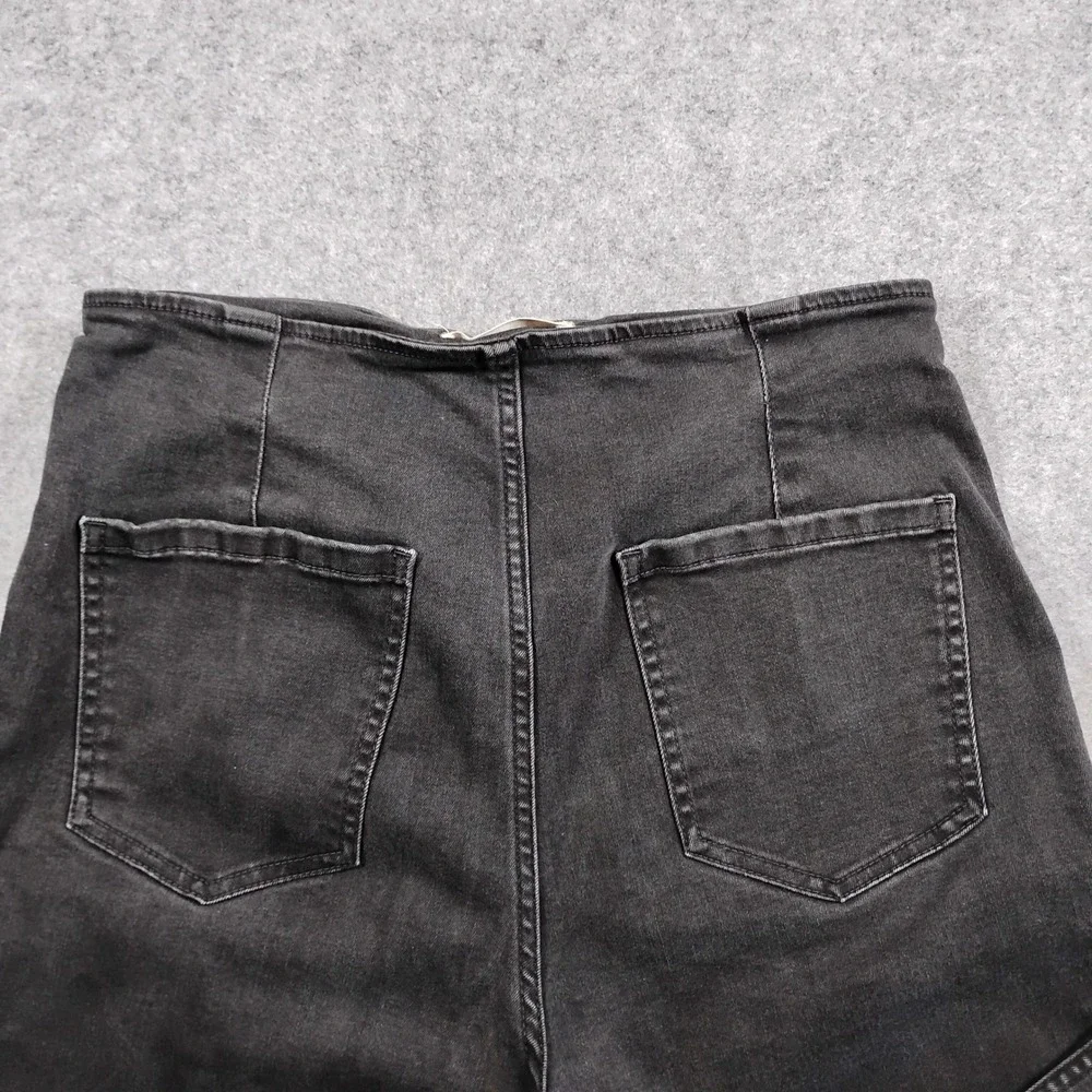 We The‎ Free Free People Black Wide Leg Flare Jeans Size 32 High Rise Stretch